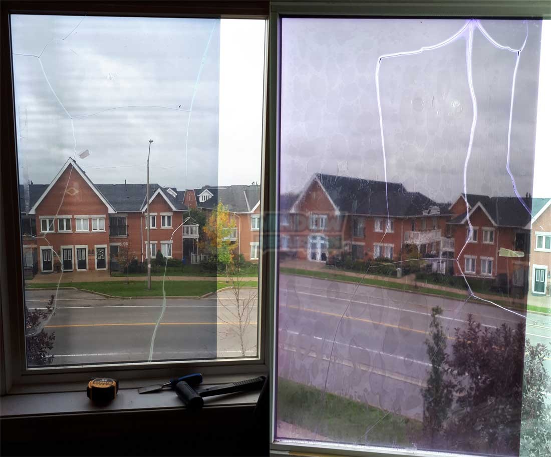 window film cracked glass